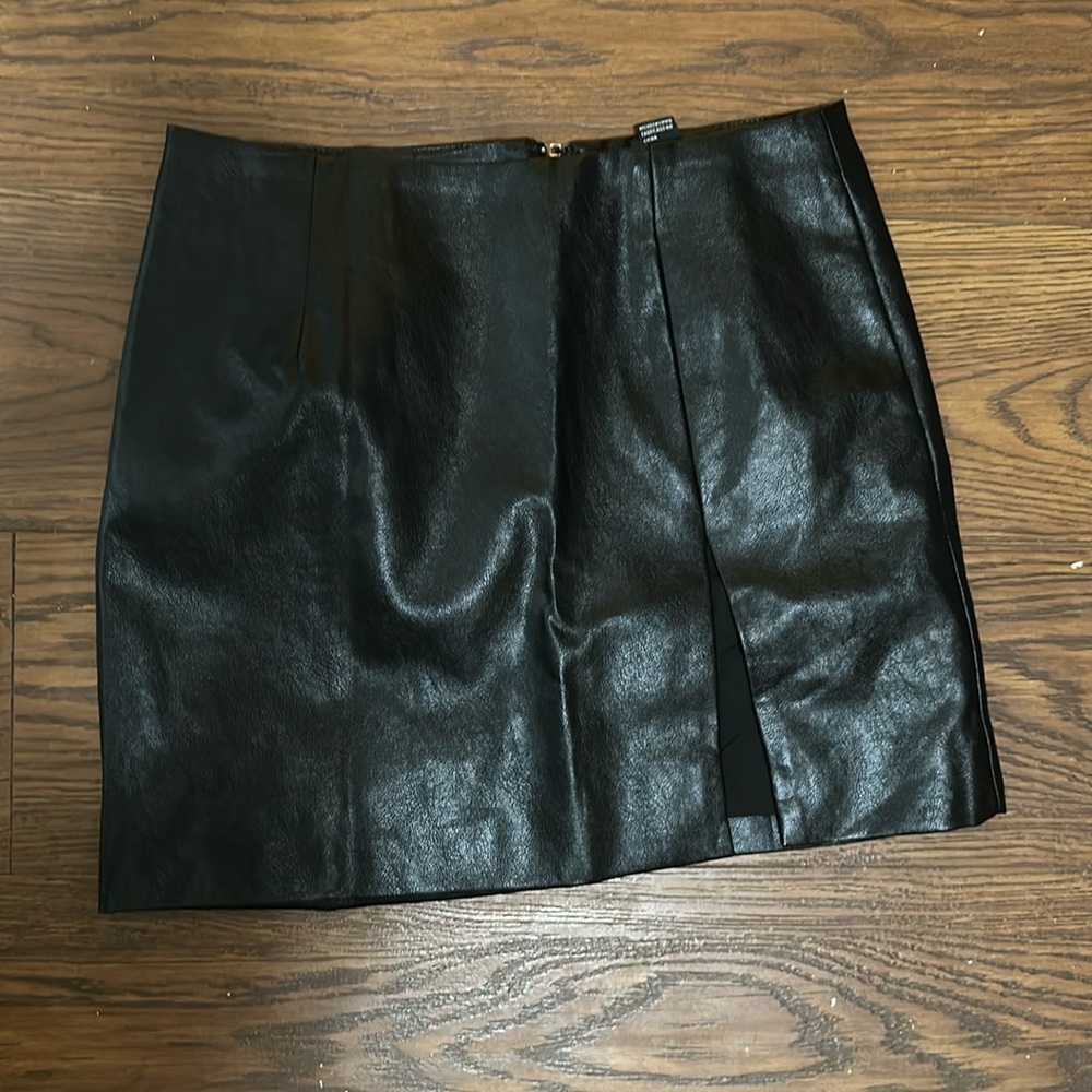 faux leather miniskirt